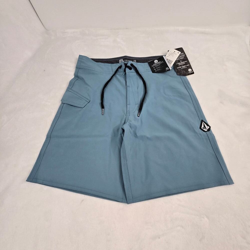 Volcom Boys Blue Board Shorts Size 28 NWT Swim Trunks Surf Shorts